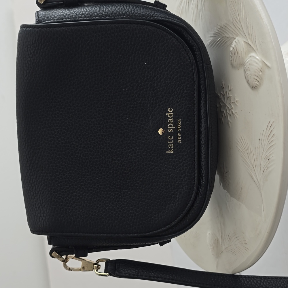 Kate Spade Orchard Street Penelope Pebbled Leather Crossbody Tassel Bag Black - Picture 4 of 16